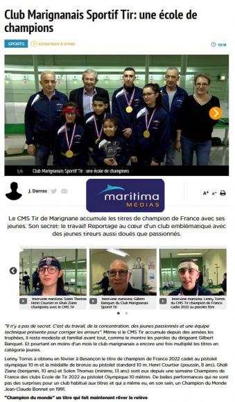 Club Marignanais Sportif Tir: une école de champions - Maritima
