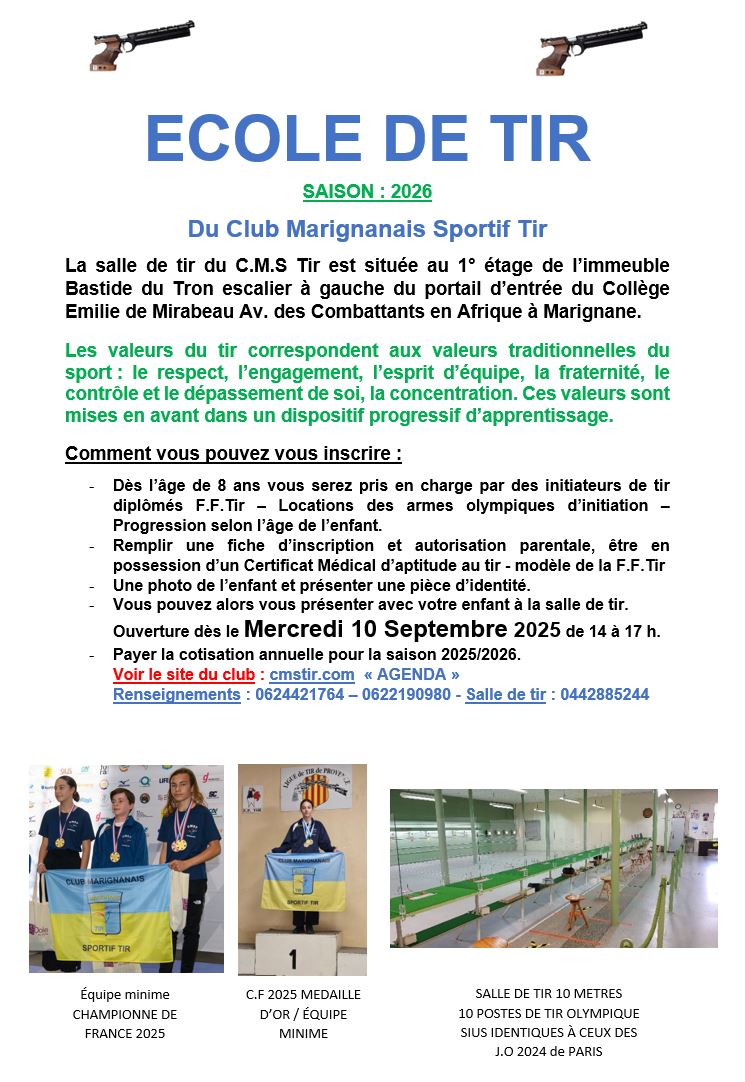 AFFICHE ECOLE DE TIR 2026