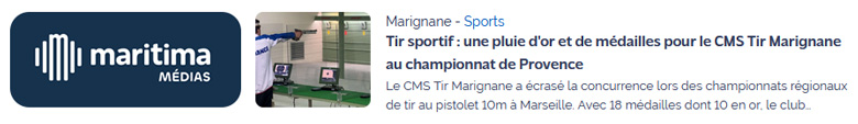 Tir sportif : une pluie d'or et de m&eacute;dailles pour le CMS Tir Marignane au championnat de Provence