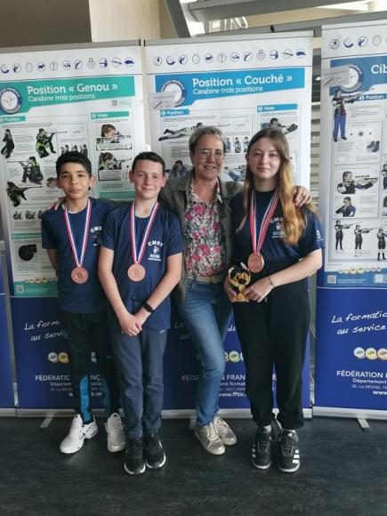 CHAMPIONNAT DE FRANCE DE TIR ECOLE DE TIR PISTOLET VITESSE MEDAILLE DE BRONZE POUR LES MARIGNANAIS 2023