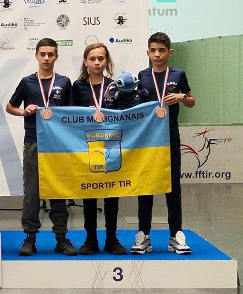MEDAILLE BRONZE MINIME CMS TIR MARIGNANE PAR EQUIPE AU CHAMPIONNAT DE FRANCE TIR 2024 .jpg
