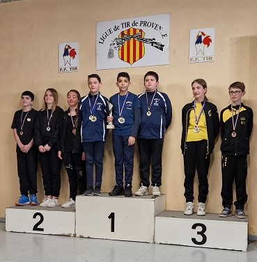 PODIUM 2023 CHAMPIONNAT DEPARTEMENTAL PISTOLET OLYMPIQUE 10 M Ecole de tir Marignane EQUIPE MINIME .jpg